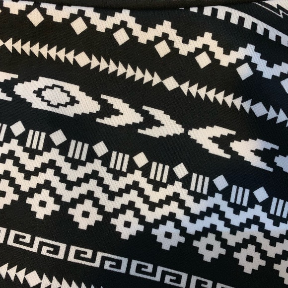 Black & White Aztec Print Skater Skirt - Picture 6 of 6
